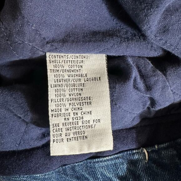 Vintage 80s Andy Johns Longline Denim Hooded Coat Jacket Utility Pockets Blue - Picture 14 of 15